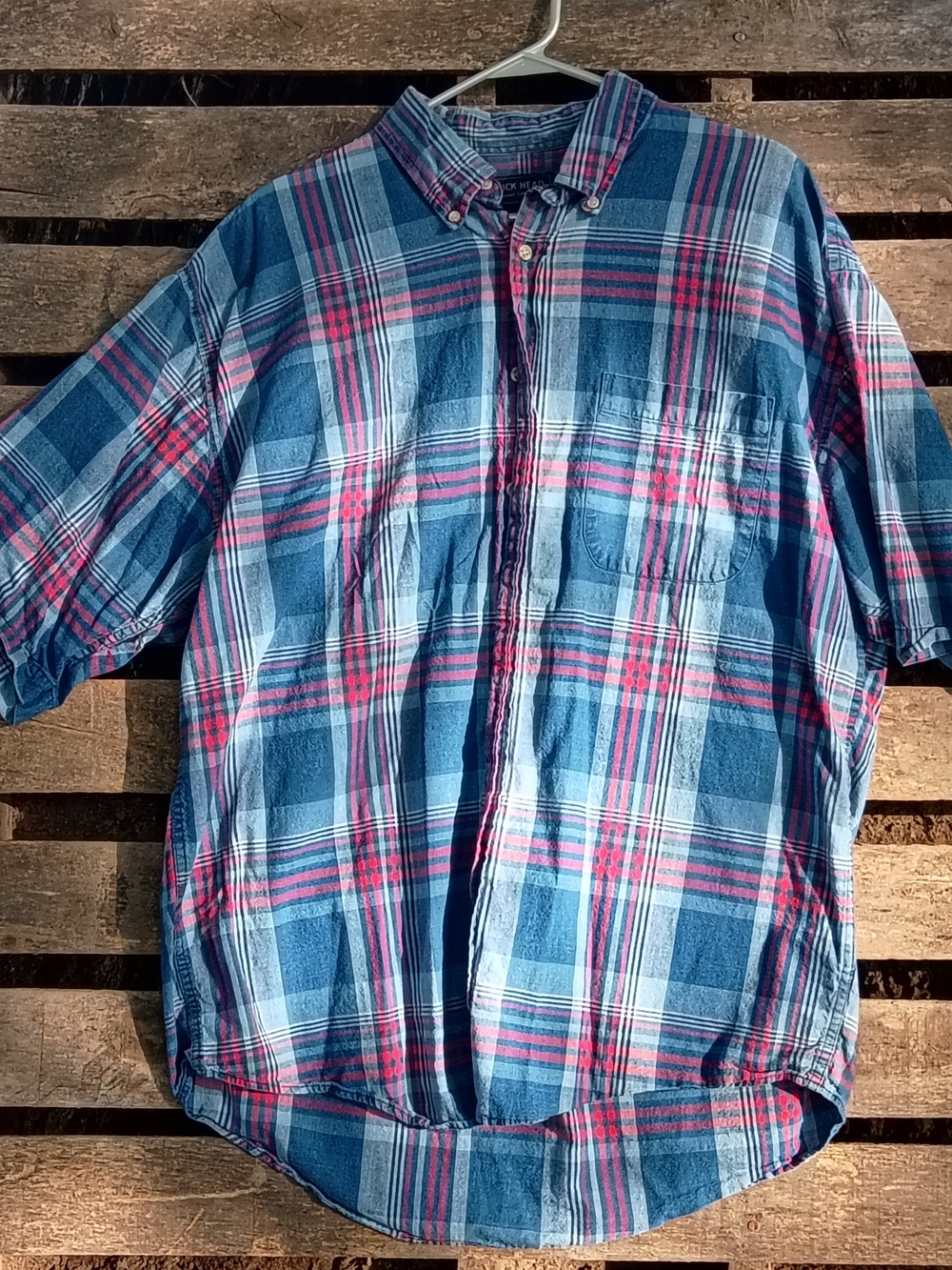 Duck Head Blue and Red Plaid Button-Down Shirt